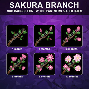 Sakura Branch Twitch Sub Badges - streamintro.com