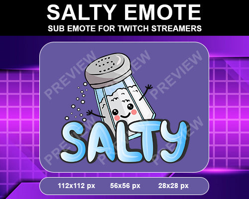 Salty Twitch Sub Emote - streamintro.com