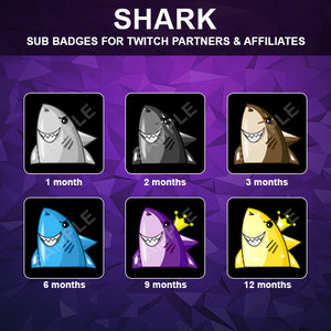 Shark Twitch Sub Badges - streamintro.com