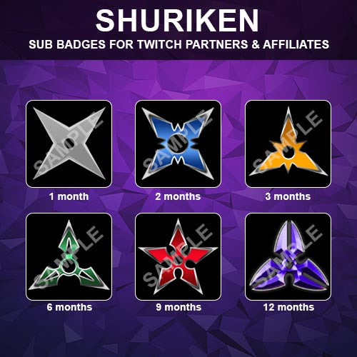 Shuriken Ninja Twitch Sub Badges - streamintro.com