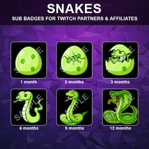 Snakes Twitch Sub Badges - streamintro.com