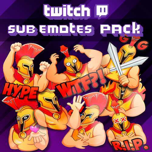 Spartan Sub Emotes Pack - streamintro.com