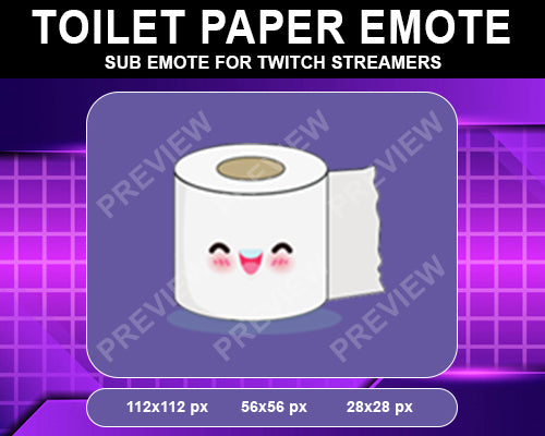 Toilet paper Hi Twitch Sub Emote - streamintro.com