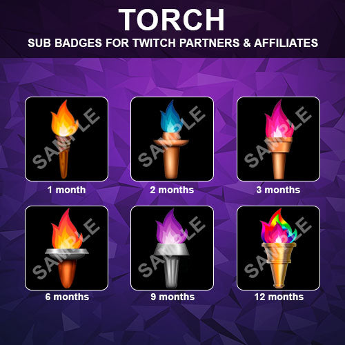 Torch Twitch Sub Badges - streamintro.com
