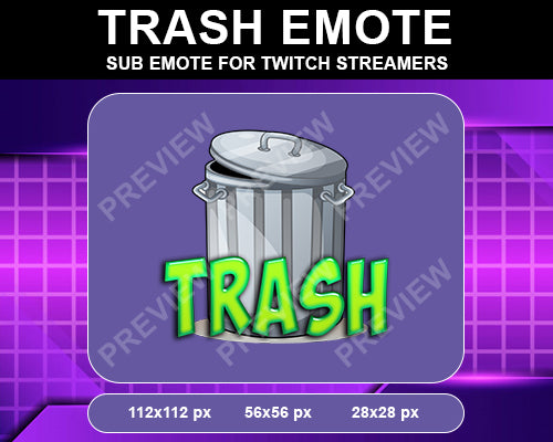 Trash Twitch Sub Emote - streamintro.com