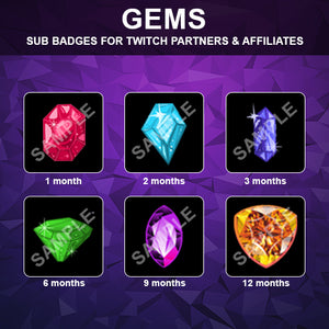 Gems Twitch Sub Badges - streamintro.com