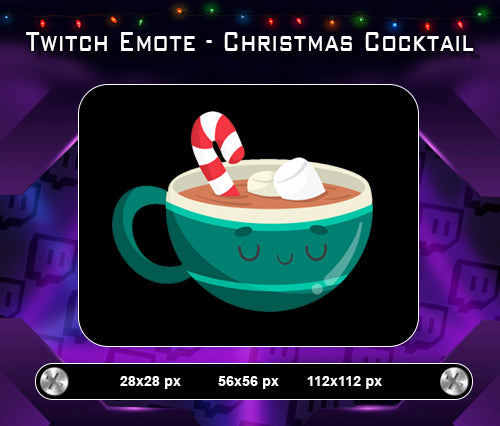 Christmas Cocktail Twitch Sub Emote