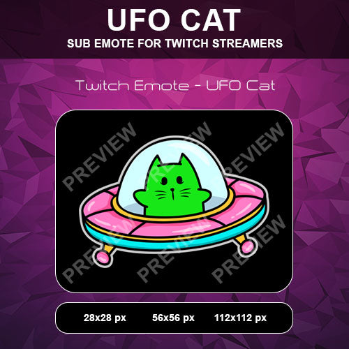 UFO Cat Twitch Sub Emote - streamintro.com