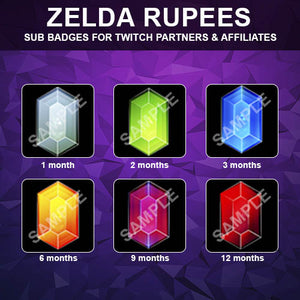 Zelda Rupees Twitch Sub Badges - streamintro.com