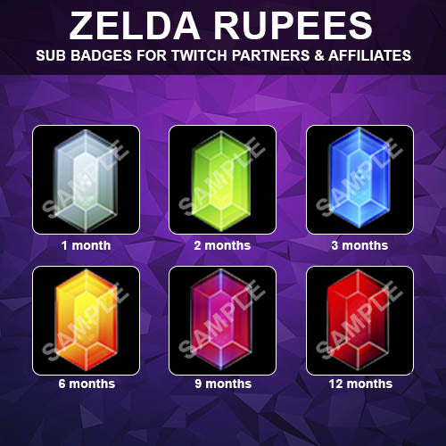 Zelda Rupees Twitch Sub Badges - streamintro.com