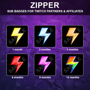 Zipper Twitch Sub Badges - streamintro.com